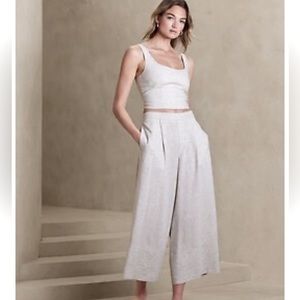 Banana Republic Cream Wide Leg Pants